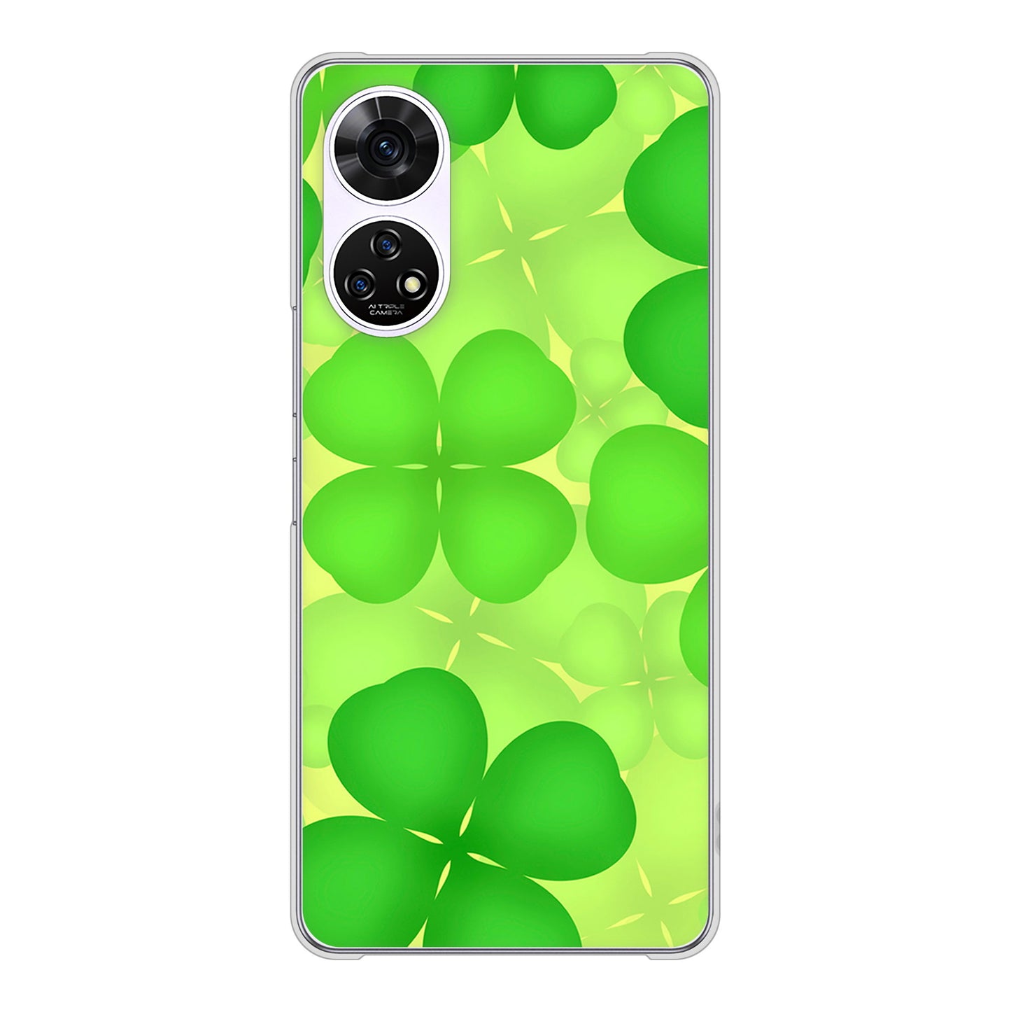 あんしんファミリースマホ A303ZT SoftBank 高画質仕上げ 背面印刷 ハードケース 【1297 四つ葉のクローバー】