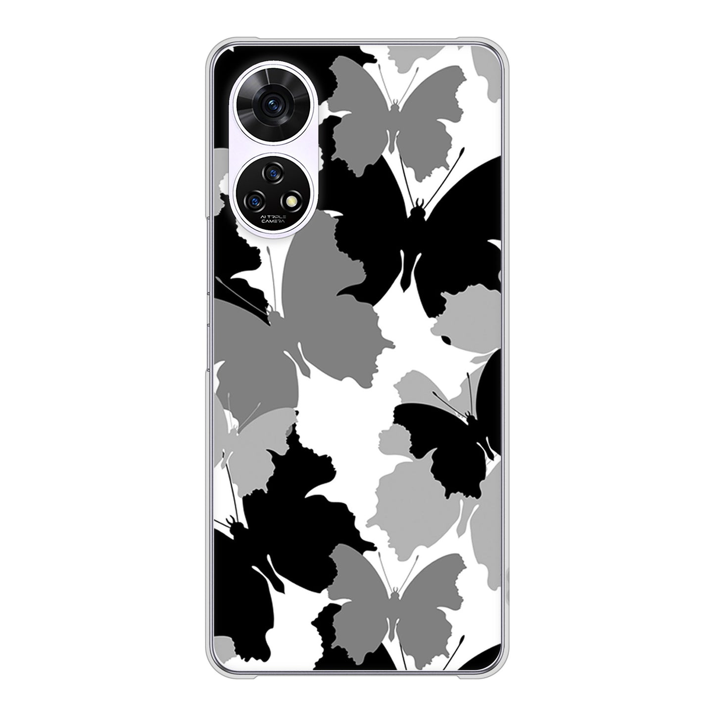 あんしんファミリースマホ A303ZT SoftBank 高画質仕上げ 背面印刷 ハードケース 【1336 夜の蝶】