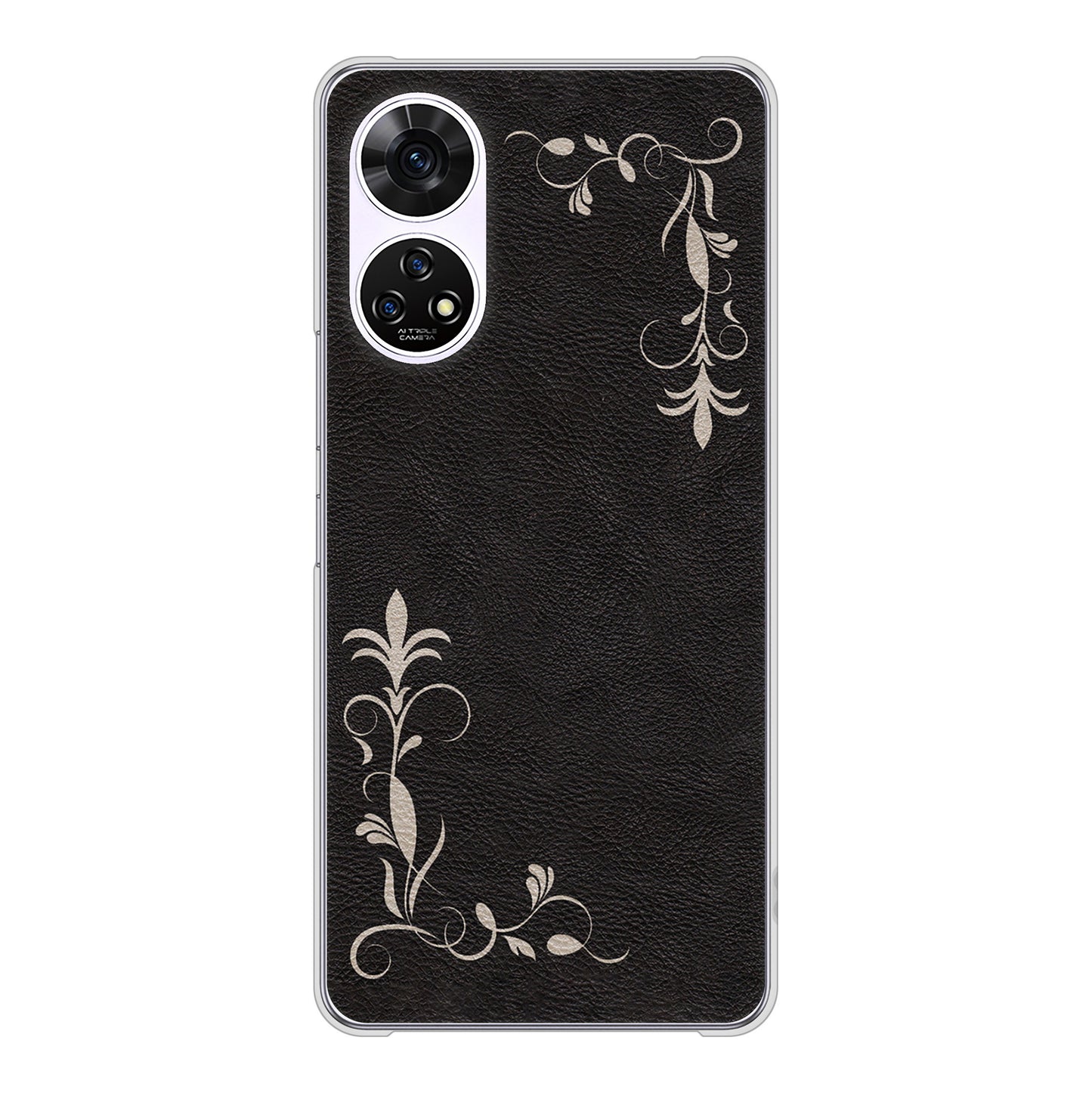 あんしんファミリースマホ A303ZT SoftBank 高画質仕上げ 背面印刷 ハードケース 【EK825 レザー風グラスフレーム】