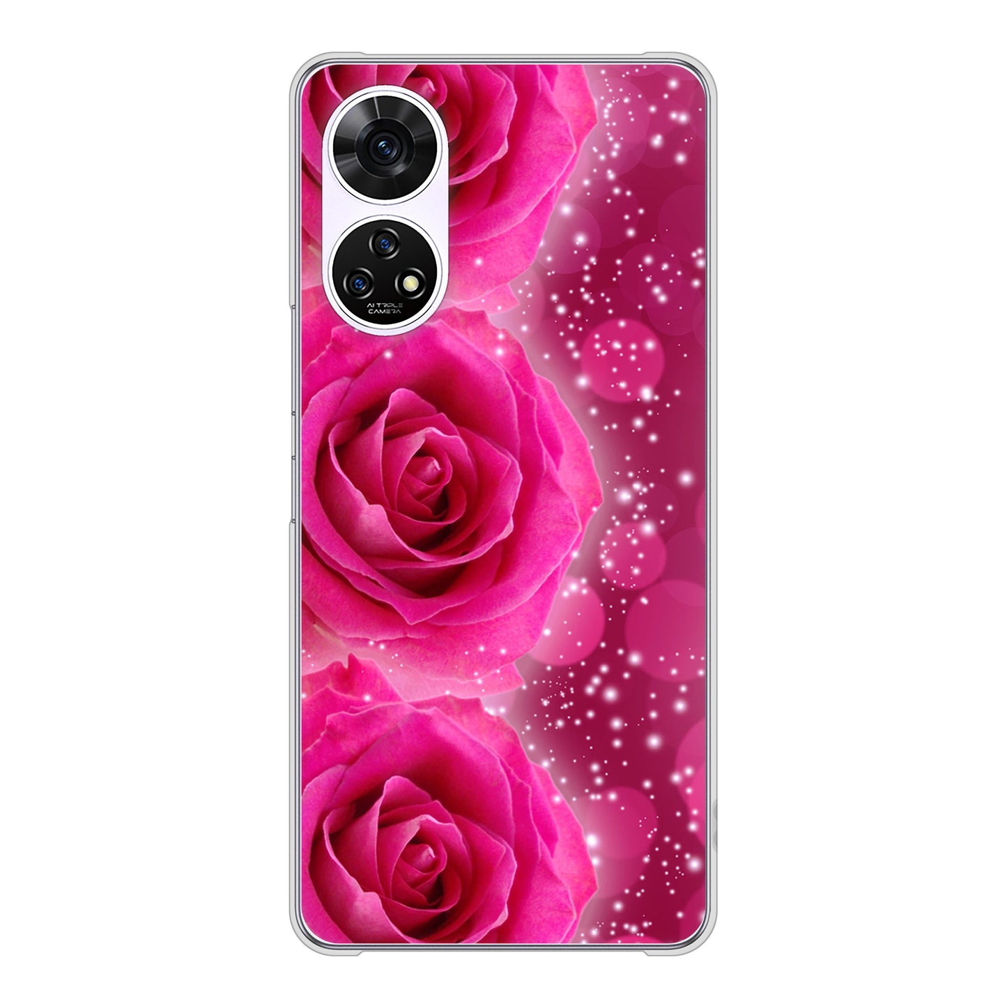 あんしんファミリースマホ A303ZT SoftBank 高画質仕上げ 背面印刷 ハードケース 【VA815 3連のバラ】