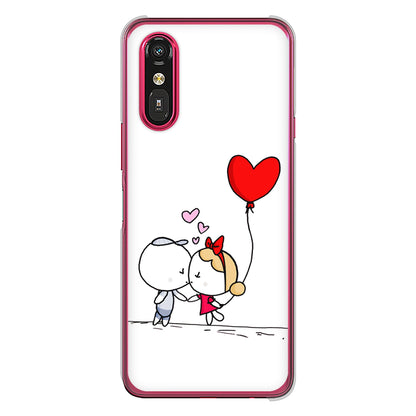 らくらくスマートフォン a A401FC  Y!mobile 高画質仕上げ 背面印刷 ハードケースカップル
