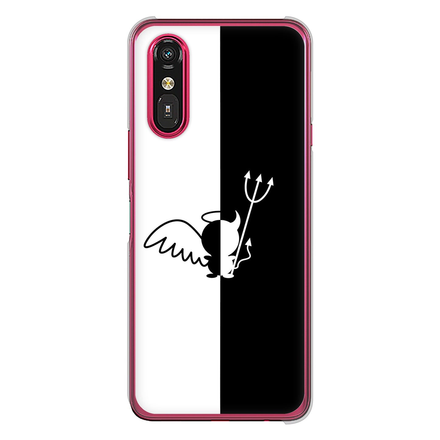 らくらくスマートフォン a A401FC  Y!mobile 高画質仕上げ 背面印刷 ハードケース 【027 ハーフデビット】