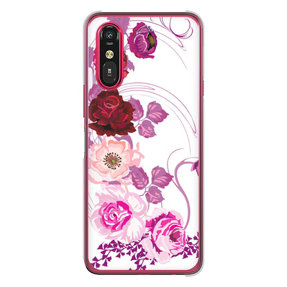 らくらくスマートフォン a A401FC  Y!mobile 高画質仕上げ 背面印刷 ハードケースロマンチックなバラ
