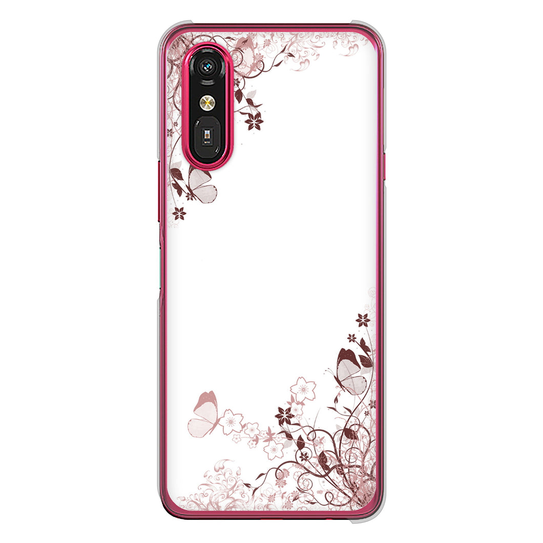 らくらくスマートフォン a A401FC  Y!mobile 高画質仕上げ 背面印刷 ハードケースバタフライ