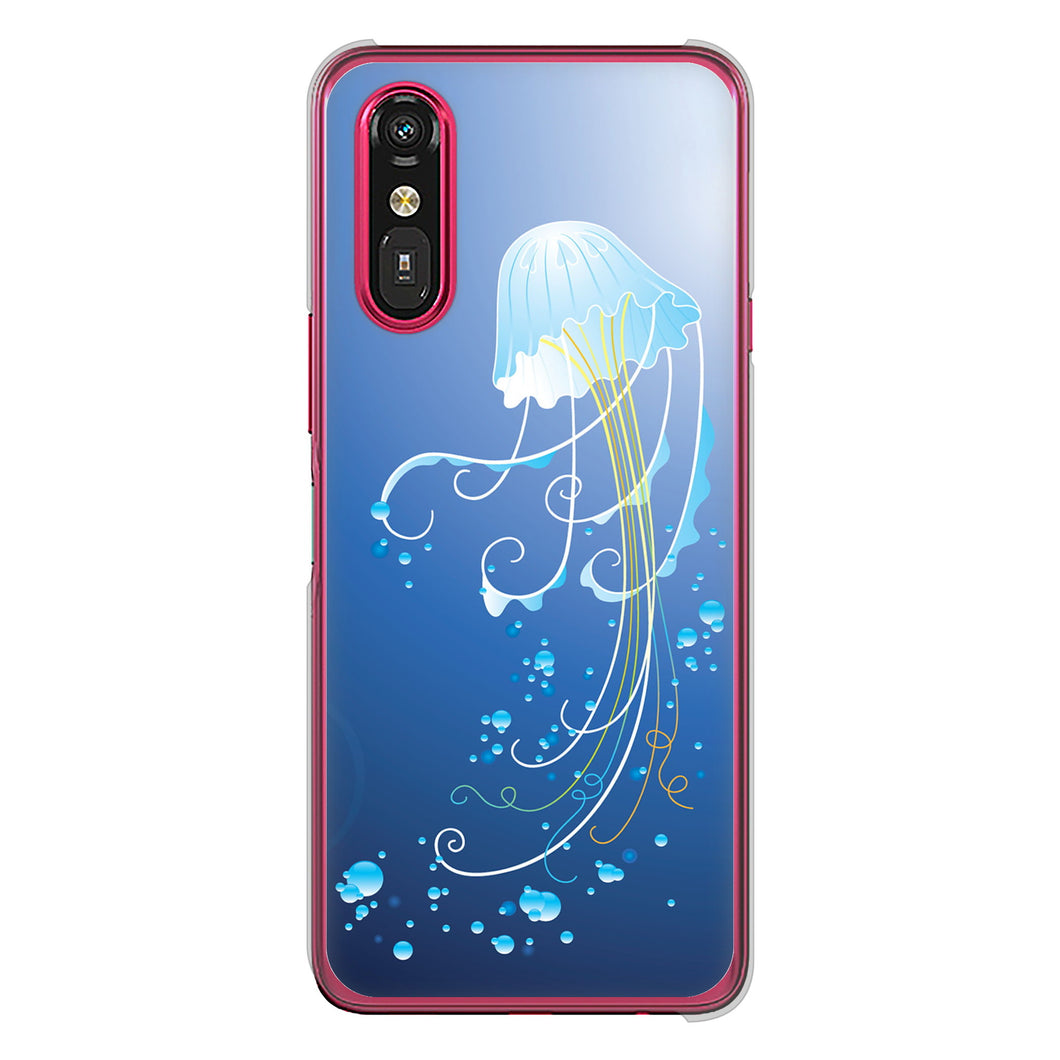 らくらくスマートフォン a A401FC  Y!mobile 高画質仕上げ 背面印刷 ハードケース 【362 ジェリーフィシュ】