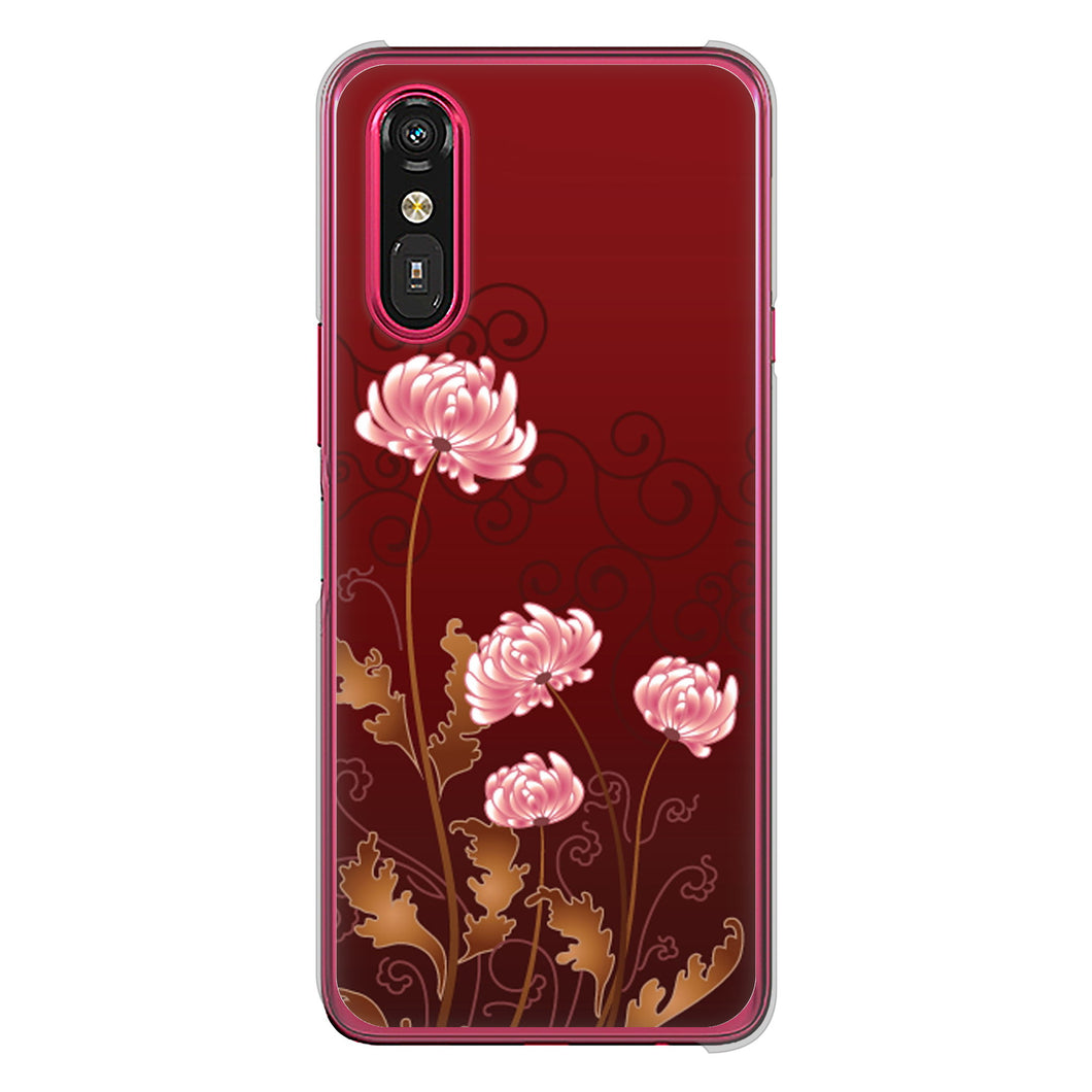 らくらくスマートフォン a A401FC  Y!mobile 高画質仕上げ 背面印刷 ハードケース 【375 優美な菊】