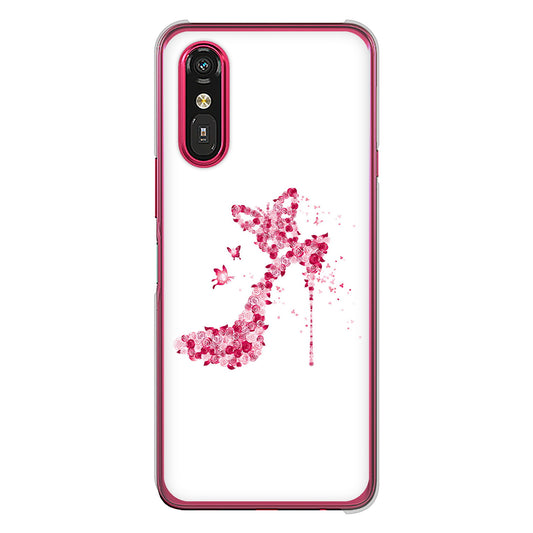 らくらくスマートフォン a A401FC  Y!mobile 高画質仕上げ 背面印刷 ハードケース 【387 薔薇のハイヒール】