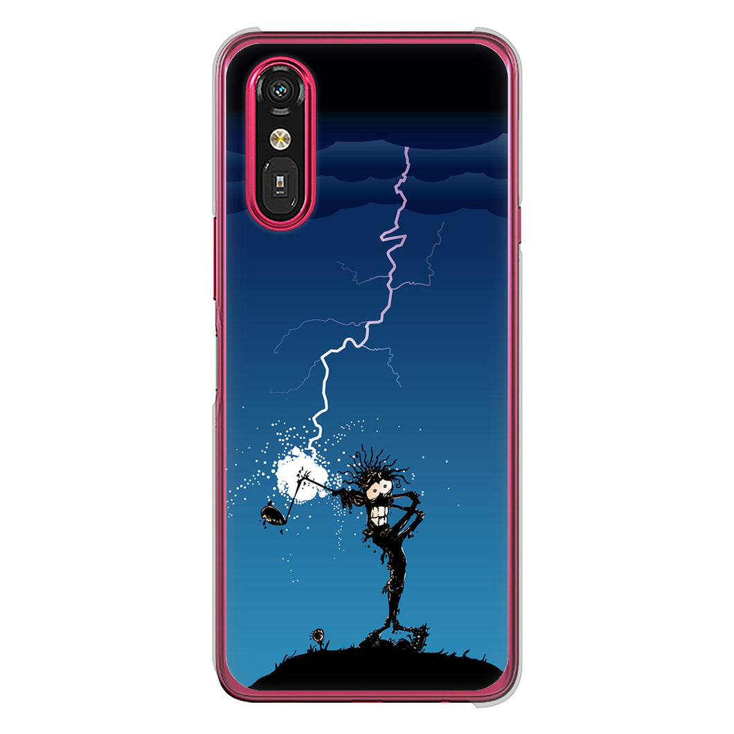 らくらくスマートフォン a A401FC  Y!mobile 高画質仕上げ 背面印刷 ハードケース 【417 ゴルファーの苦難】