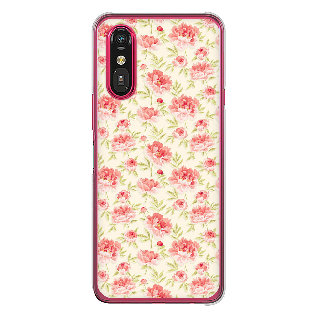らくらくスマートフォン a A401FC  Y!mobile 高画質仕上げ 背面印刷 ハードケース北欧の小花