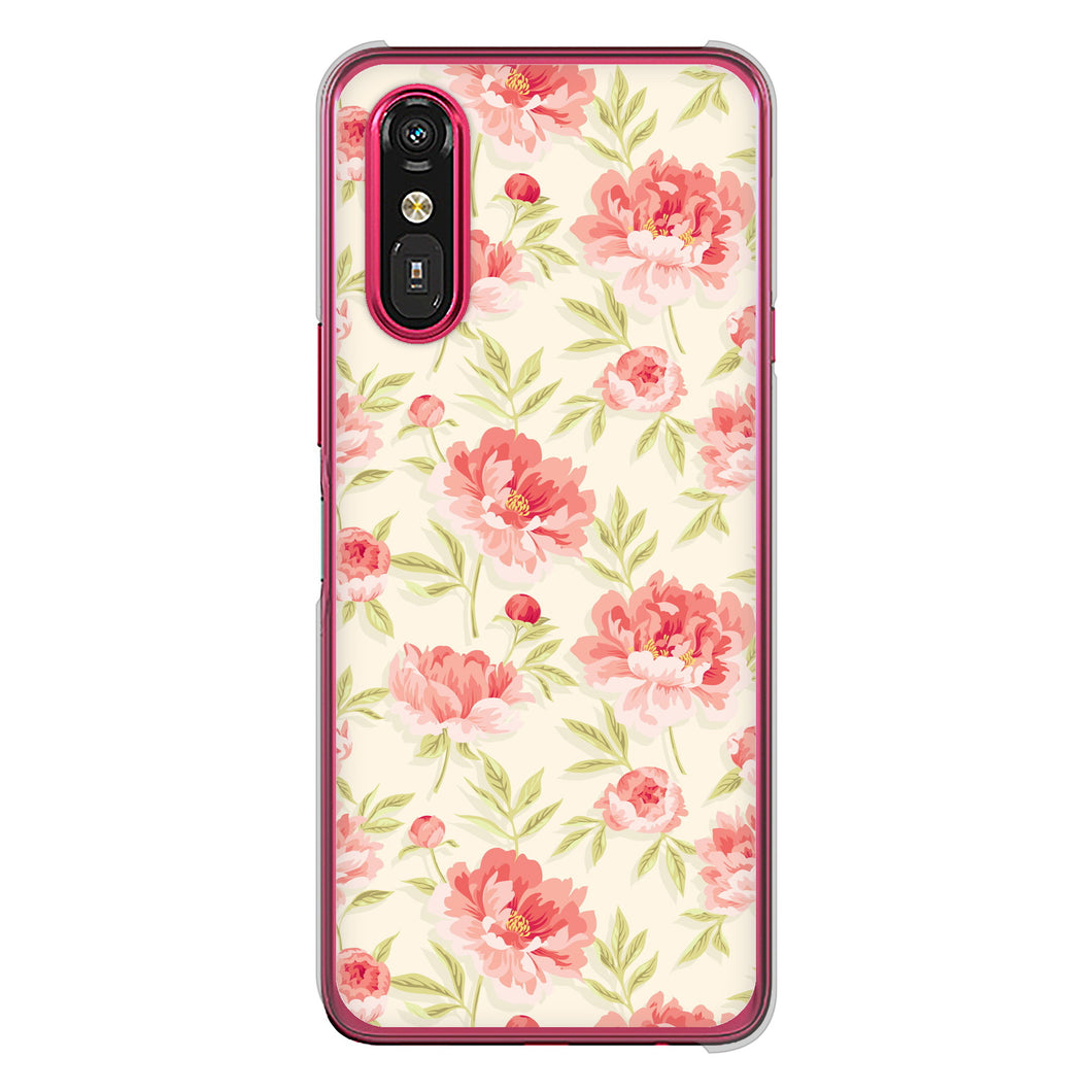らくらくスマートフォン a A401FC  Y!mobile 高画質仕上げ 背面印刷 ハードケース北欧の小花