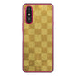 らくらくスマートフォン a A401FC  Y!mobile 高画質仕上げ 背面印刷 ハードケース 【619 市松模様-金（骨董風に傷んだイメージ）】