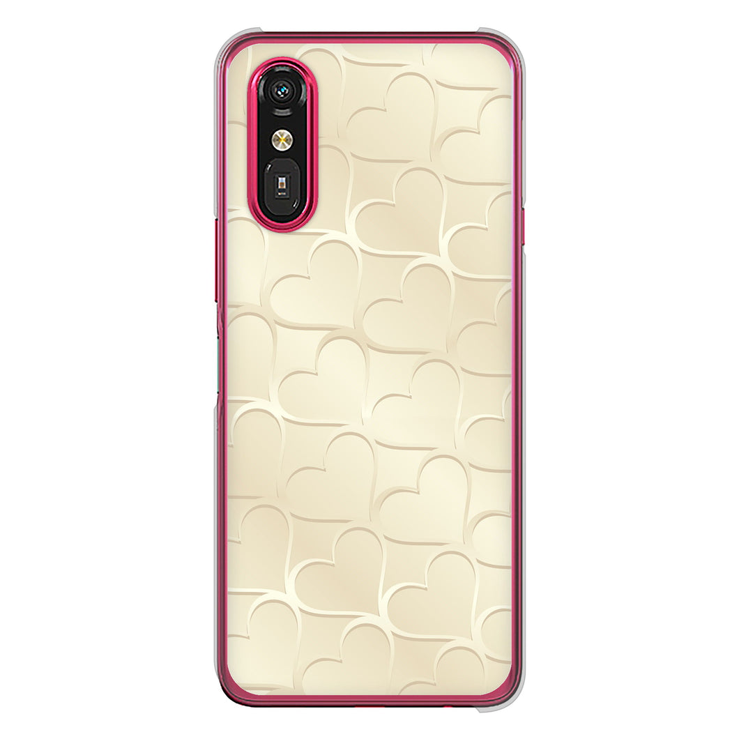 らくらくスマートフォン a A401FC  Y!mobile 高画質仕上げ 背面印刷 ハードケースかくれハート