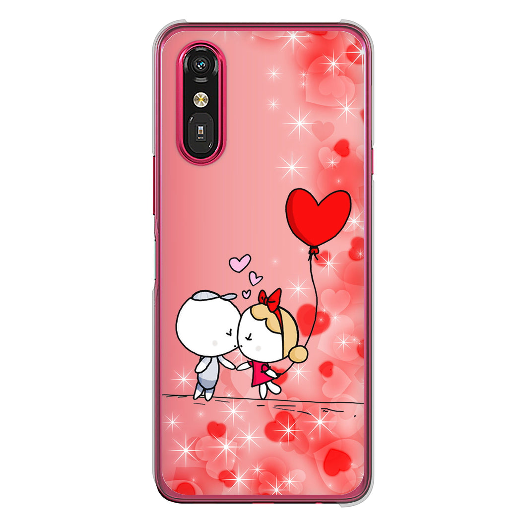 らくらくスマートフォン a A401FC  Y!mobile 高画質仕上げ 背面印刷 ハードケースカップル