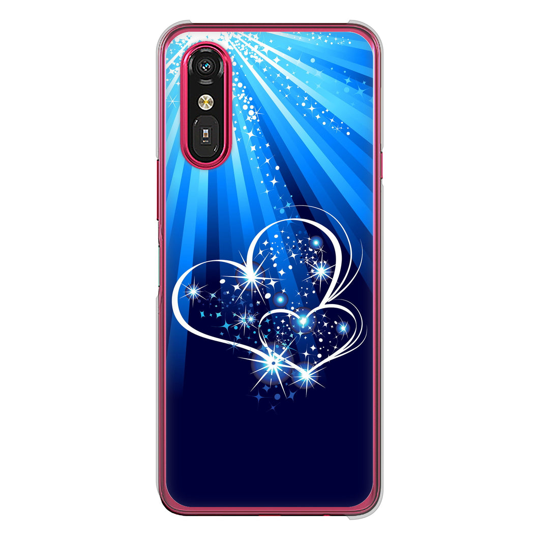 らくらくスマートフォン a A401FC  Y!mobile 高画質仕上げ 背面印刷 ハードケースきらめきハート