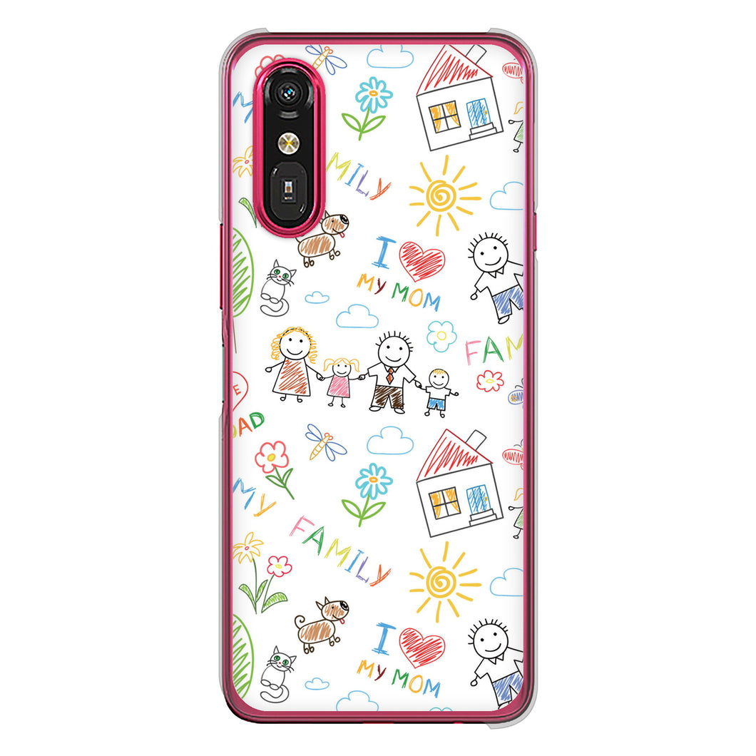 らくらくスマートフォン a A401FC  Y!mobile 高画質仕上げ 背面印刷 ハードケースカップル＆ファミリー