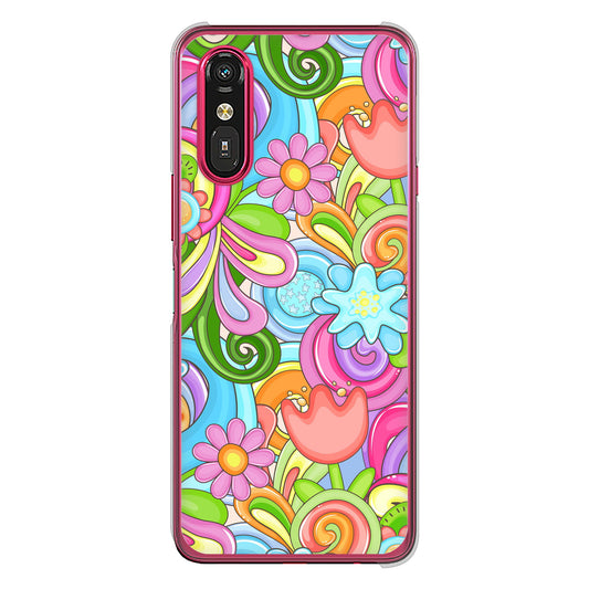 らくらくスマートフォン a A401FC  Y!mobile 高画質仕上げ 背面印刷 ハードケース 【713 ミラクルフラワー】