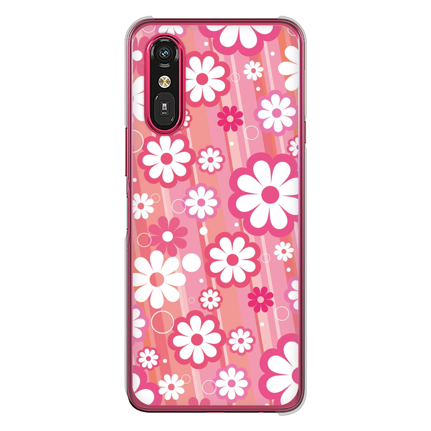 らくらくスマートフォン a A401FC  Y!mobile 高画質仕上げ 背面印刷 ハードケース 【751 マーガレット（ピンク系）】