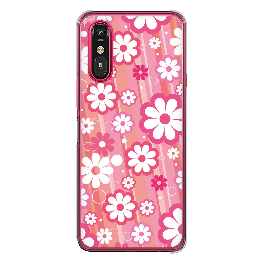 らくらくスマートフォン a A401FC  Y!mobile 高画質仕上げ 背面印刷 ハードケース 【751 マーガレット（ピンク系）】