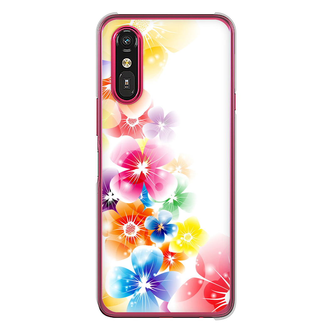 らくらくスマートフォン a A401FC  Y!mobile 高画質仕上げ 背面印刷 ハードケース 【1209 光と花】
