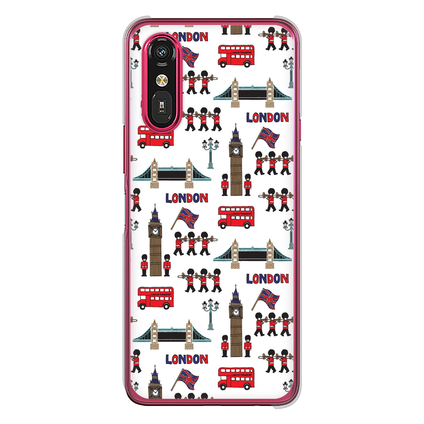 らくらくスマートフォン a A401FC  Y!mobile 高画質仕上げ 背面印刷 ハードケース 【EK811 ロンドンの街】