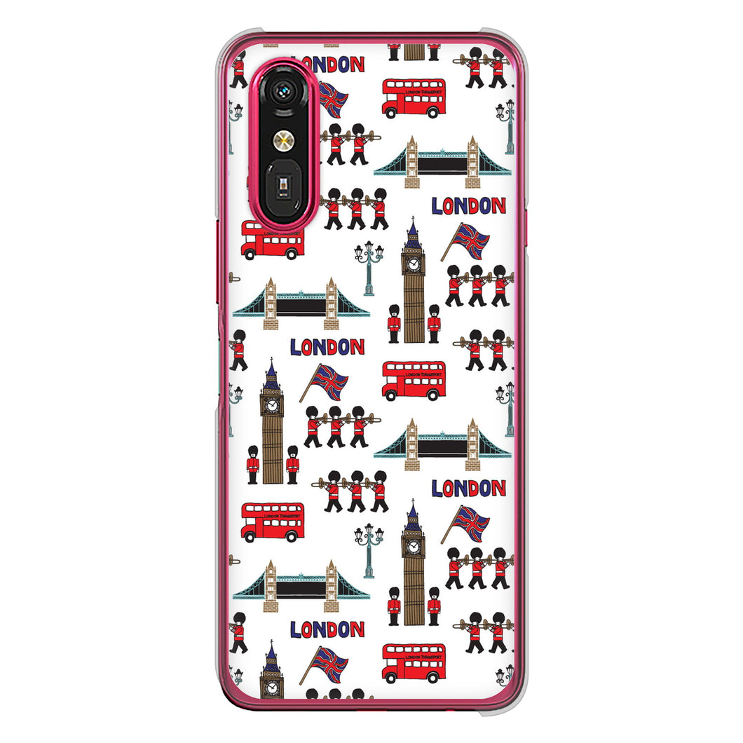 らくらくスマートフォン a A401FC  Y!mobile 高画質仕上げ 背面印刷 ハードケース 【EK811 ロンドンの街】