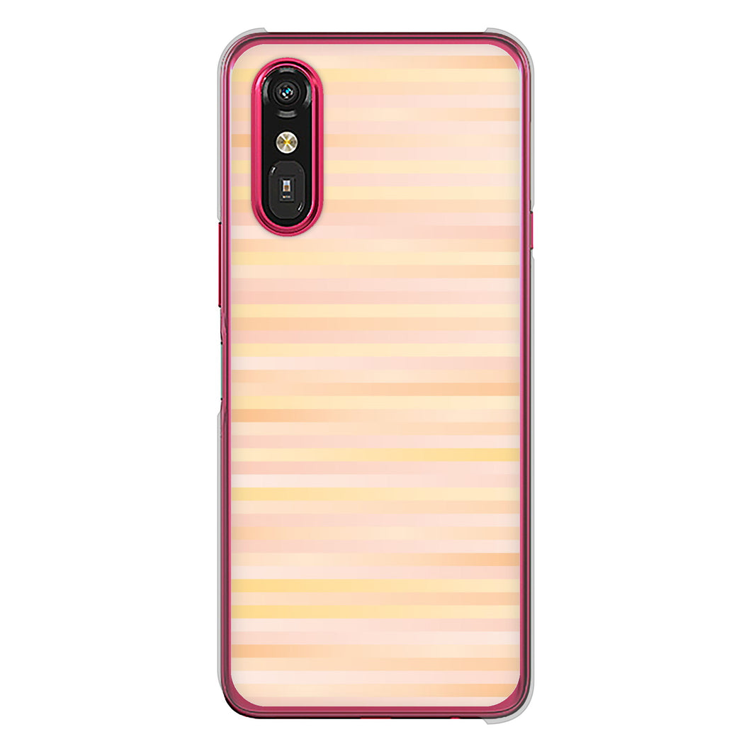 らくらくスマートフォン a A401FC  Y!mobile 高画質仕上げ 背面印刷 ハードケースグラデーションボーダー