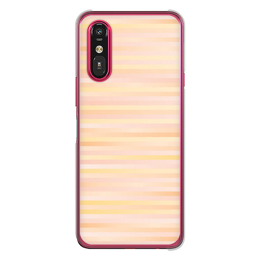 らくらくスマートフォン a A401FC  Y!mobile 高画質仕上げ 背面印刷 ハードケースグラデーションボーダー