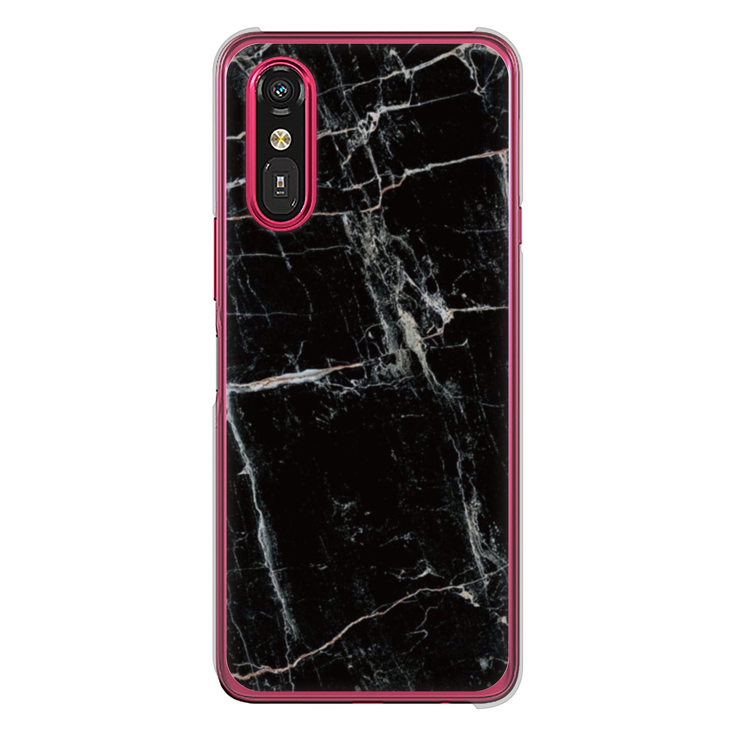 らくらくスマートフォン a A401FC  Y!mobile 高画質仕上げ 背面印刷 ハードケース大理石BK