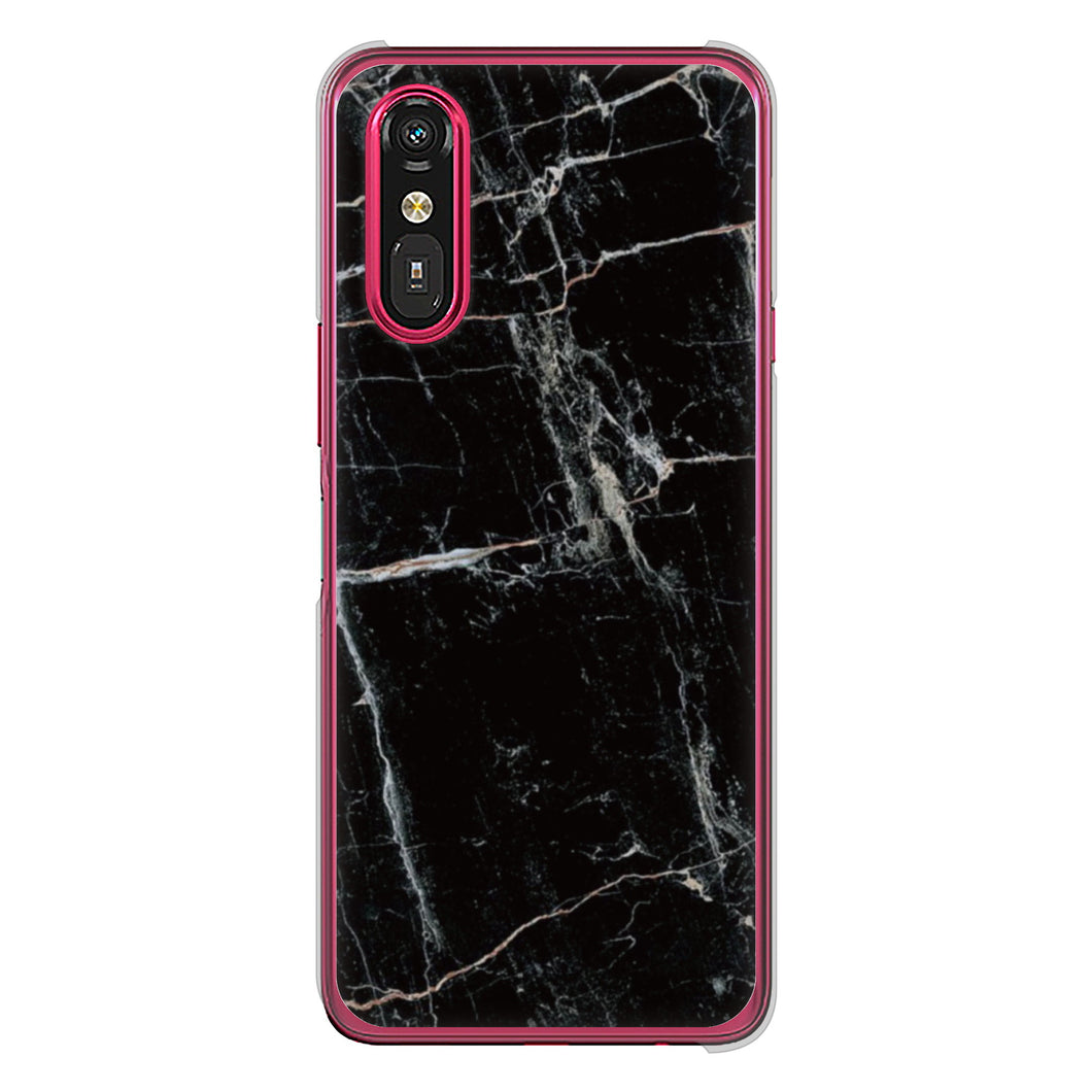 らくらくスマートフォン a A401FC  Y!mobile 高画質仕上げ 背面印刷 ハードケース大理石BK