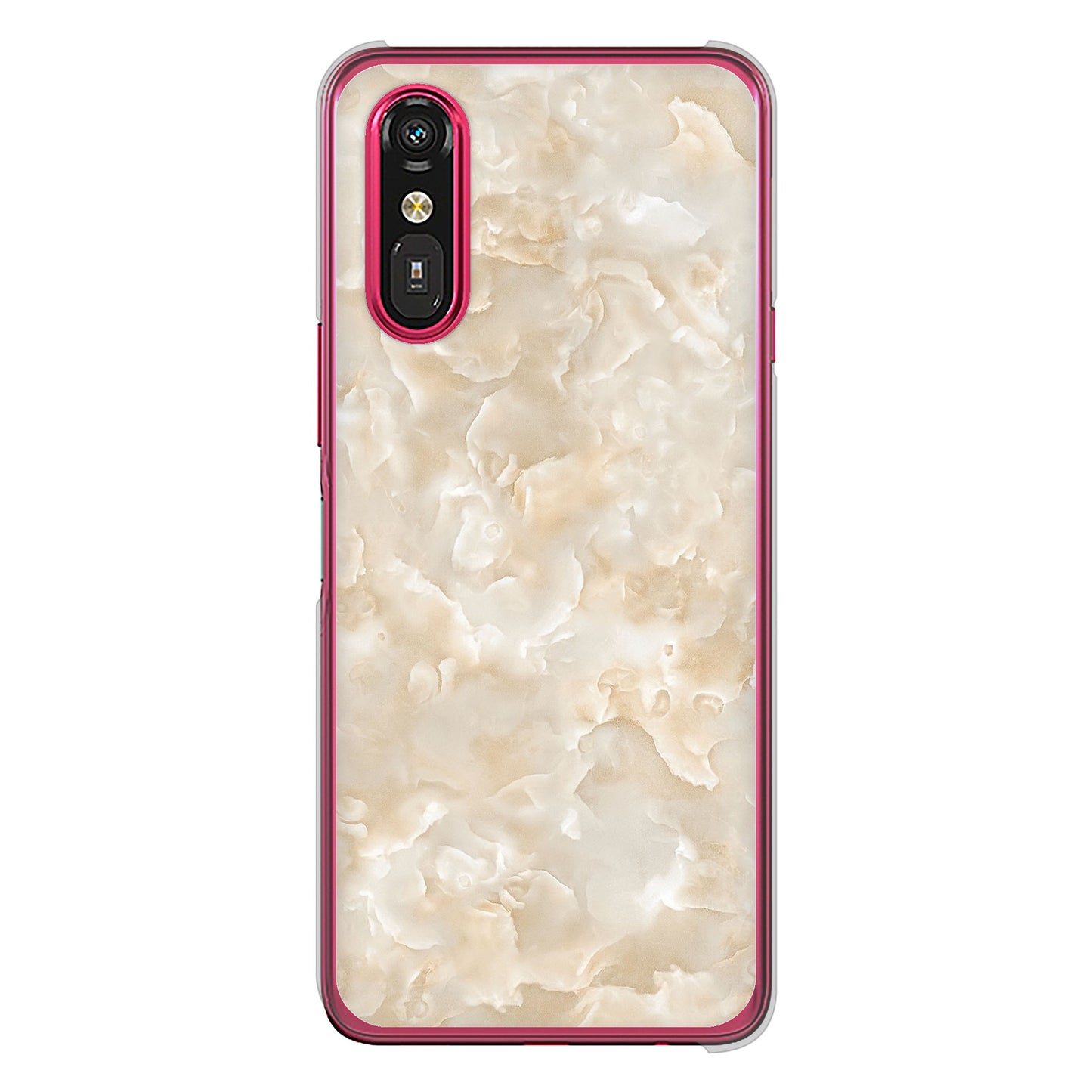 らくらくスマートフォン a A401FC  Y!mobile 高画質仕上げ 背面印刷 ハードケース大理石BK