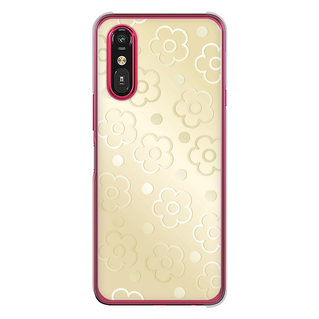 らくらくスマートフォン a A401FC  Y!mobile 高画質仕上げ 背面印刷 ハードケースエンボス風デイジーシンプル