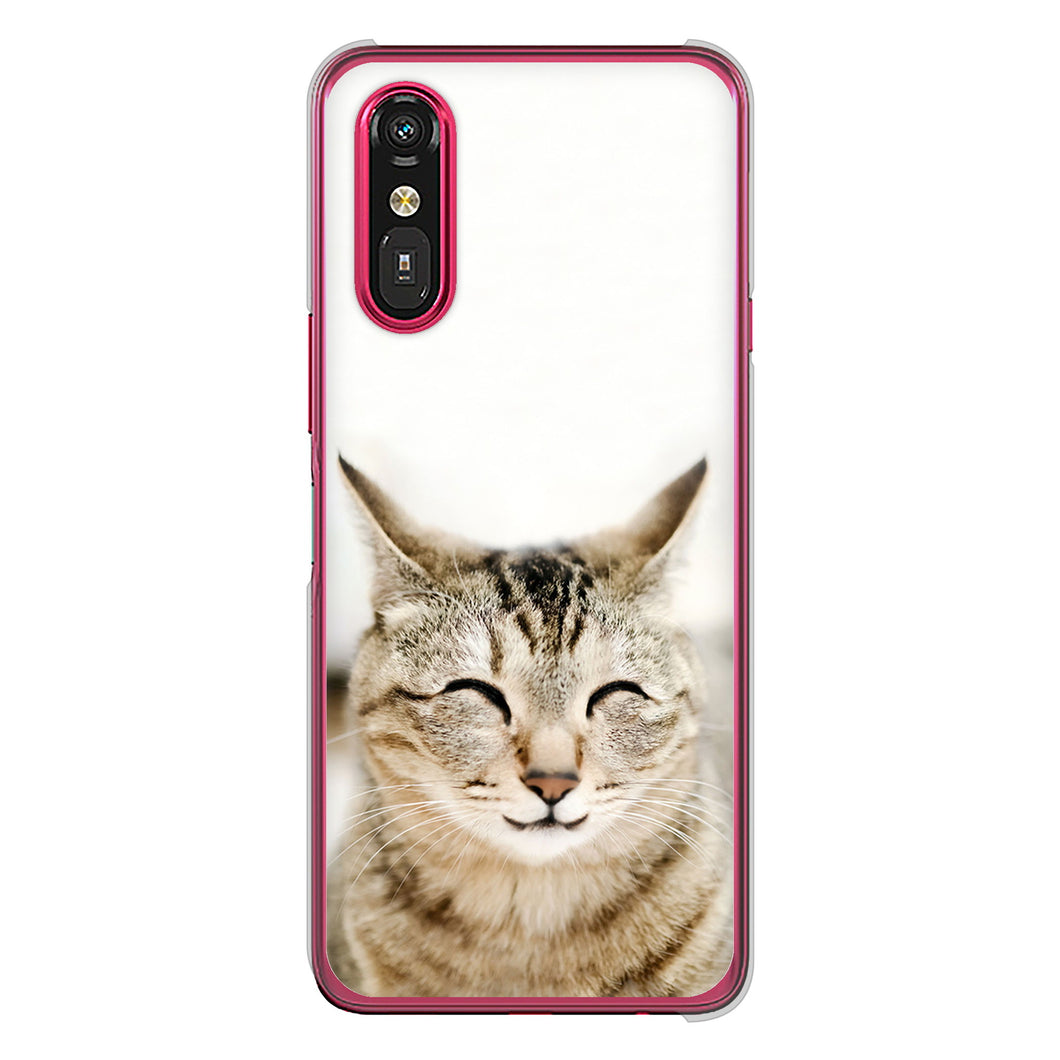 らくらくスマートフォン a A401FC  Y!mobile 高画質仕上げ 背面印刷 ハードケース 【VA801 笑福ねこ】