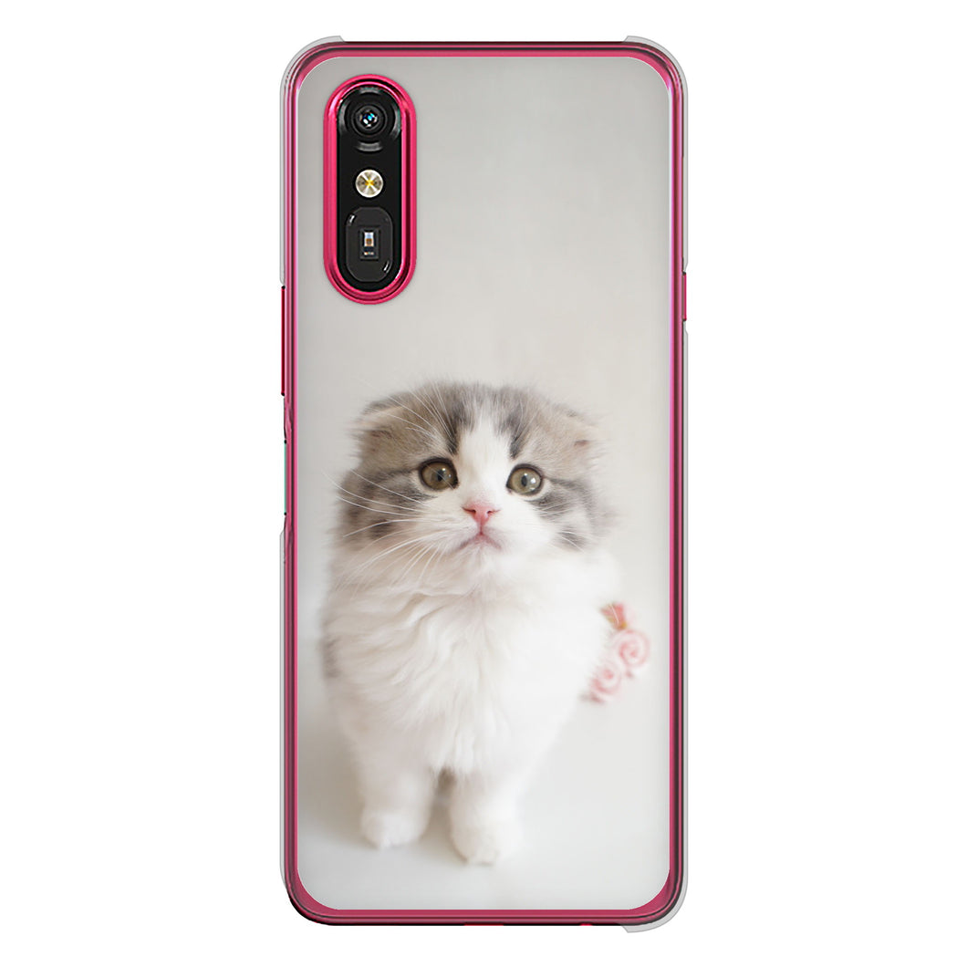 らくらくスマートフォン a A401FC  Y!mobile 高画質仕上げ 背面印刷 ハードケース 【VA803 まっていますネコ】