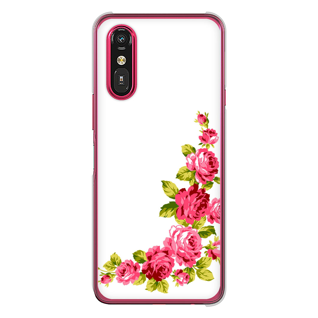 らくらくスマートフォン a A401FC  Y!mobile 高画質仕上げ 背面印刷 ハードケースロマンチックなバラ