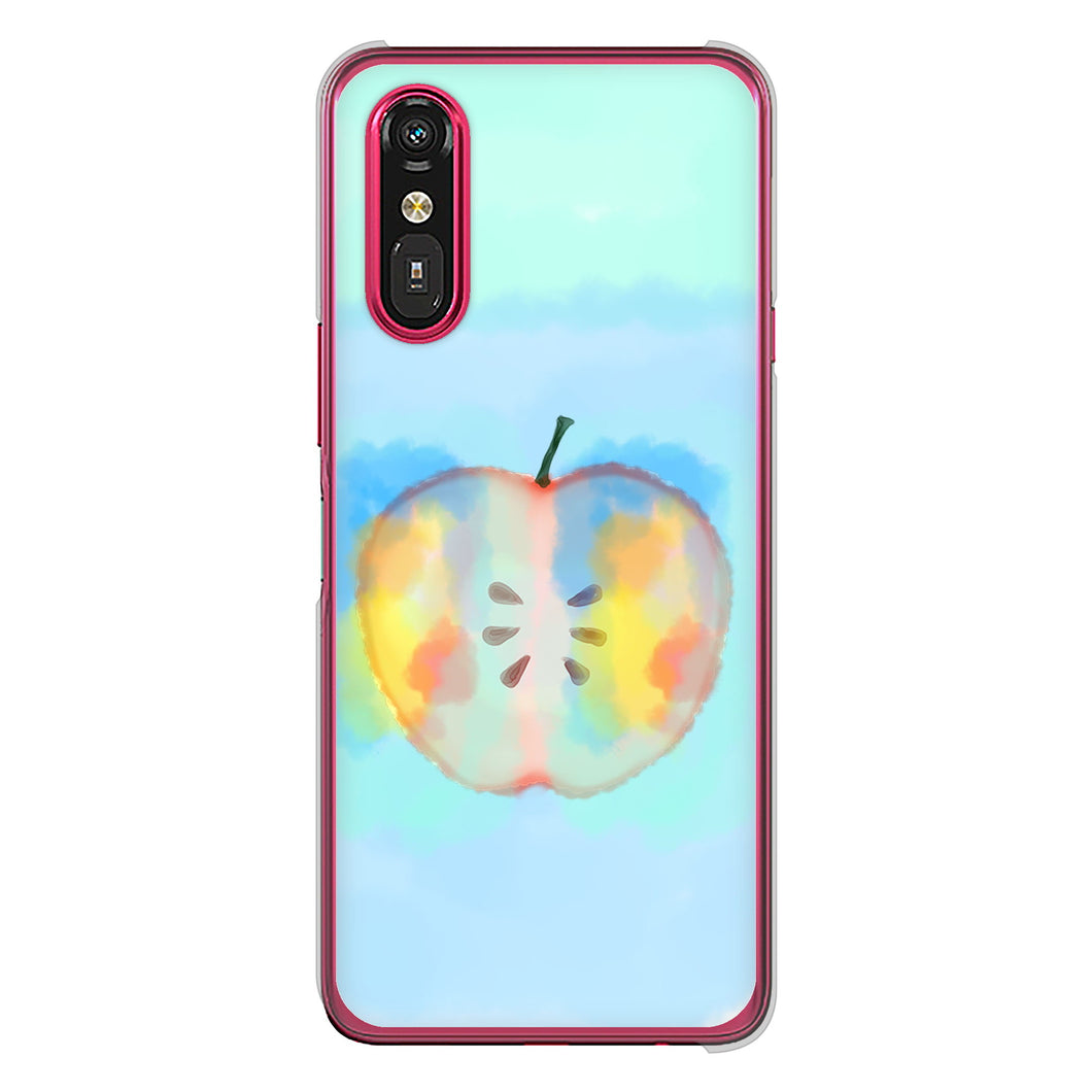 らくらくスマートフォン a A401FC  Y!mobile 高画質仕上げ 背面印刷 ハードケース 【YJ181 りんご 水彩181】