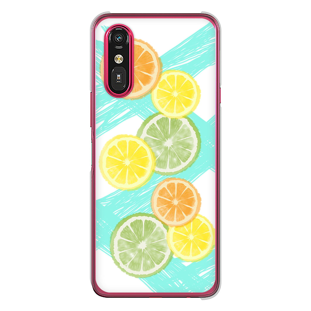 らくらくスマートフォン a A401FC  Y!mobile 高画質仕上げ 背面印刷 ハードケース 【YJ183 オレンジライム】