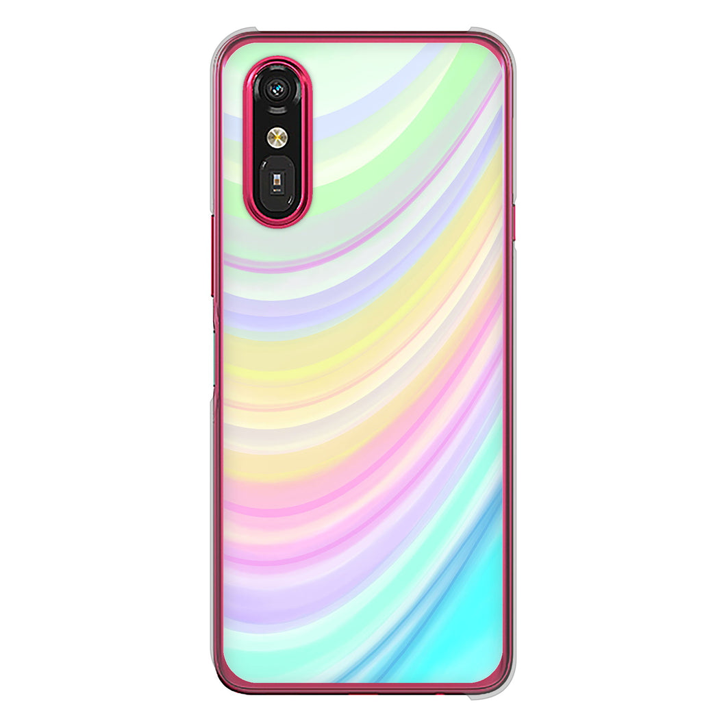 らくらくスマートフォン a A401FC  Y!mobile 高画質仕上げ 背面印刷 ハードケースレインボー