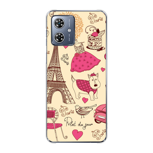 moto g64y 5G A401MO Y!mobile 高画質仕上げ 背面印刷 ハードケースLOVE フランス