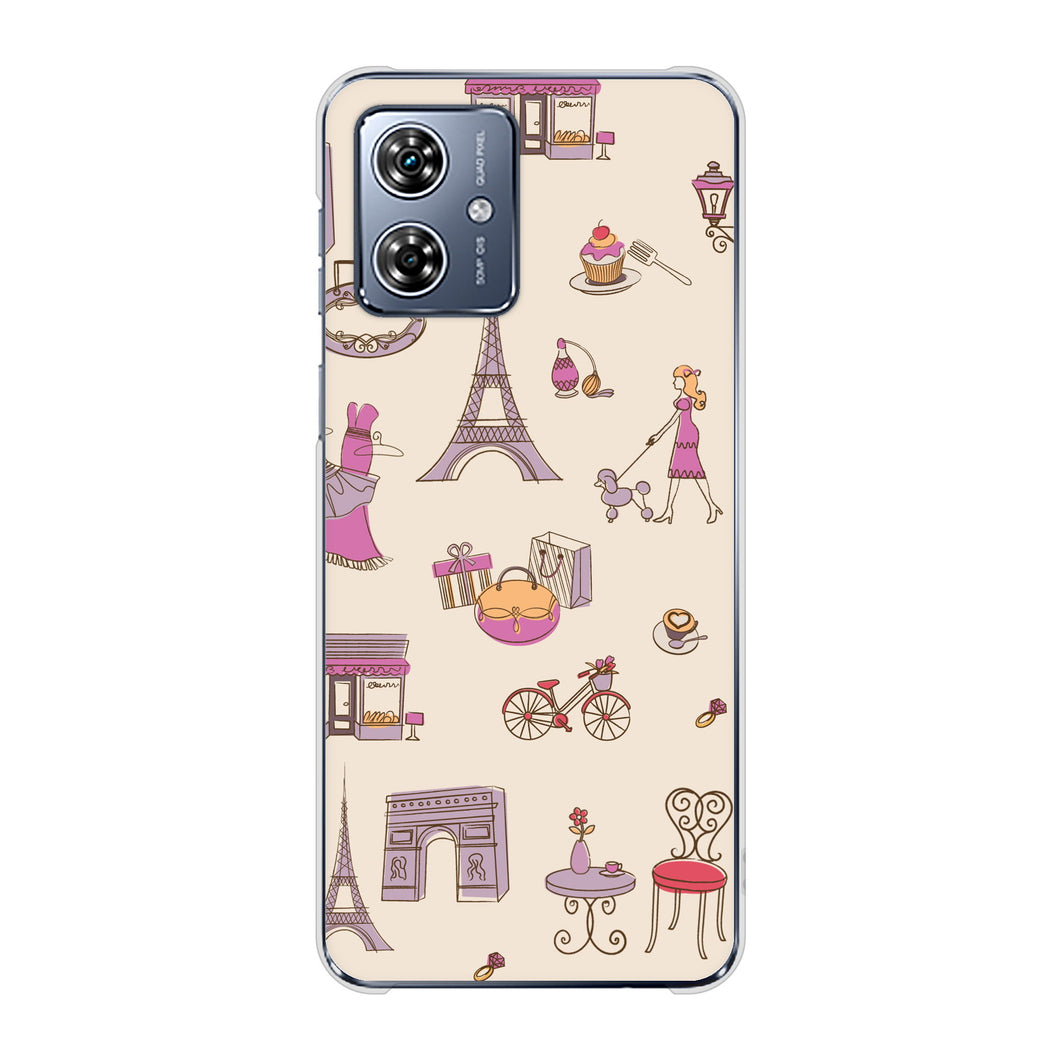moto g64y 5G A401MO Y!mobile 高画質仕上げ 背面印刷 ハードケースLOVE フランス