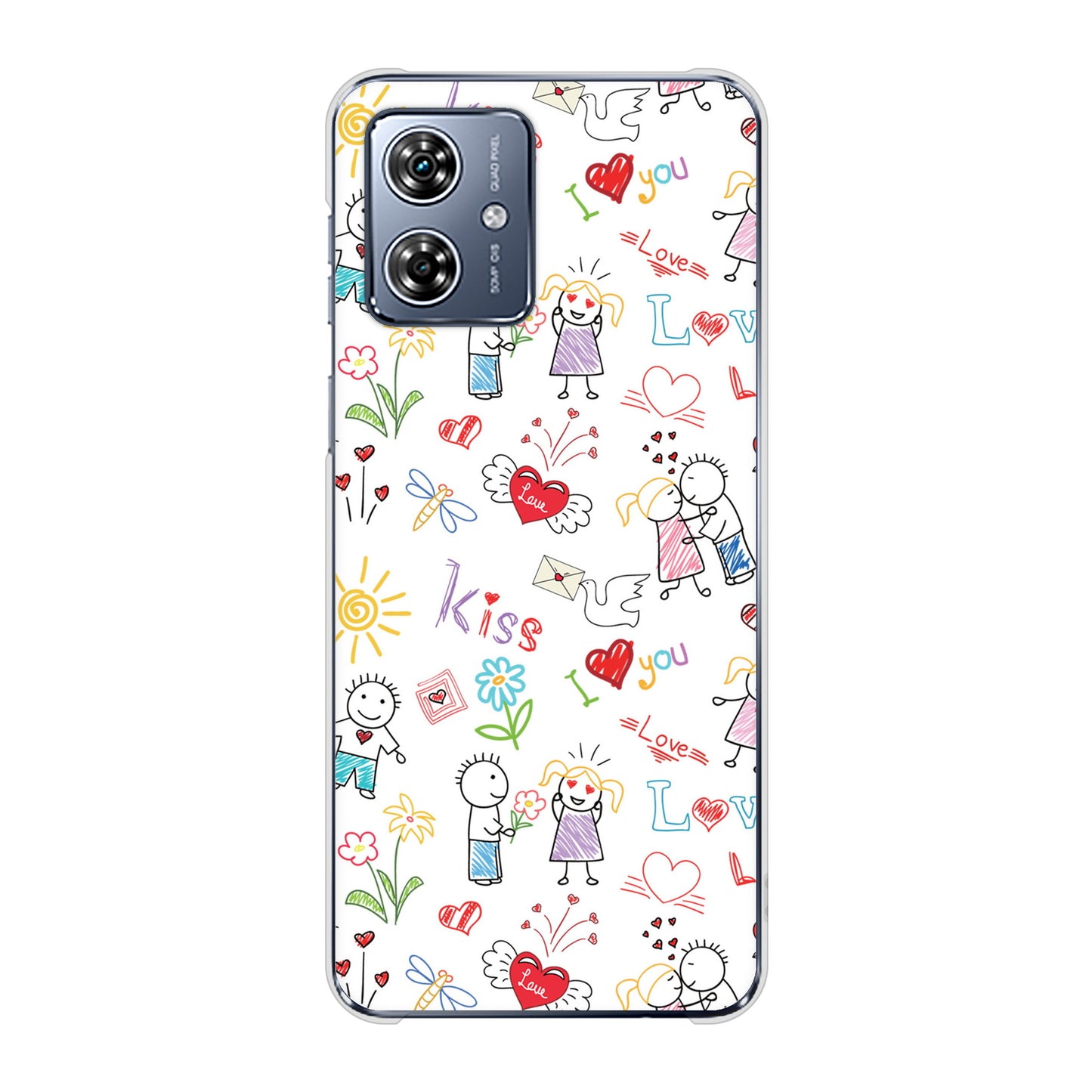 moto g64y 5G A401MO Y!mobile 高画質仕上げ 背面印刷 ハードケースカップル＆ファミリー