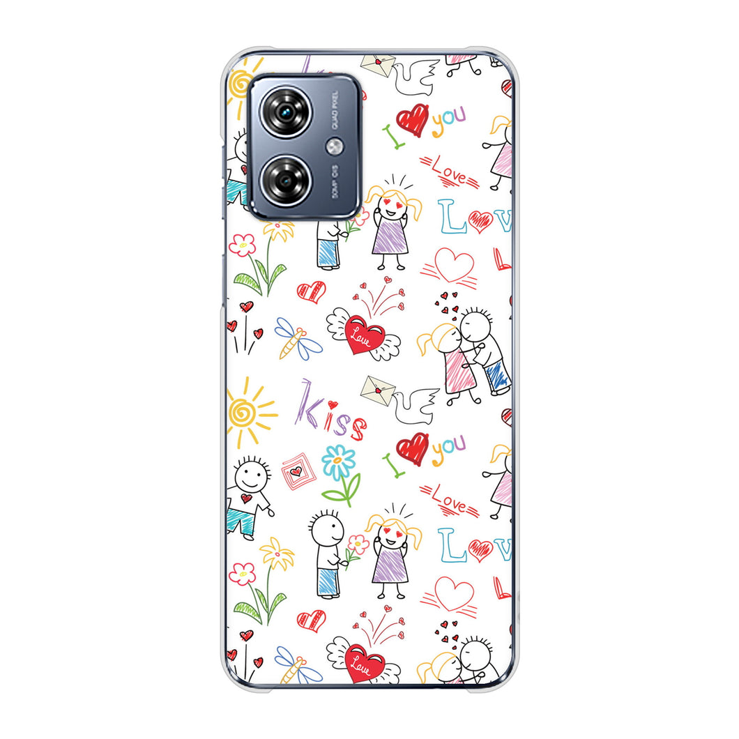 moto g64y 5G A401MO Y!mobile 高画質仕上げ 背面印刷 ハードケースカップル＆ファミリー