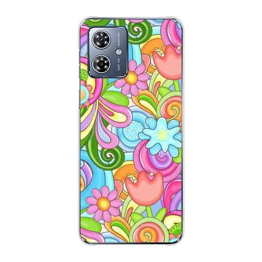 moto g64y 5G A401MO Y!mobile 高画質仕上げ 背面印刷 ハードケース 【713 ミラクルフラワー】