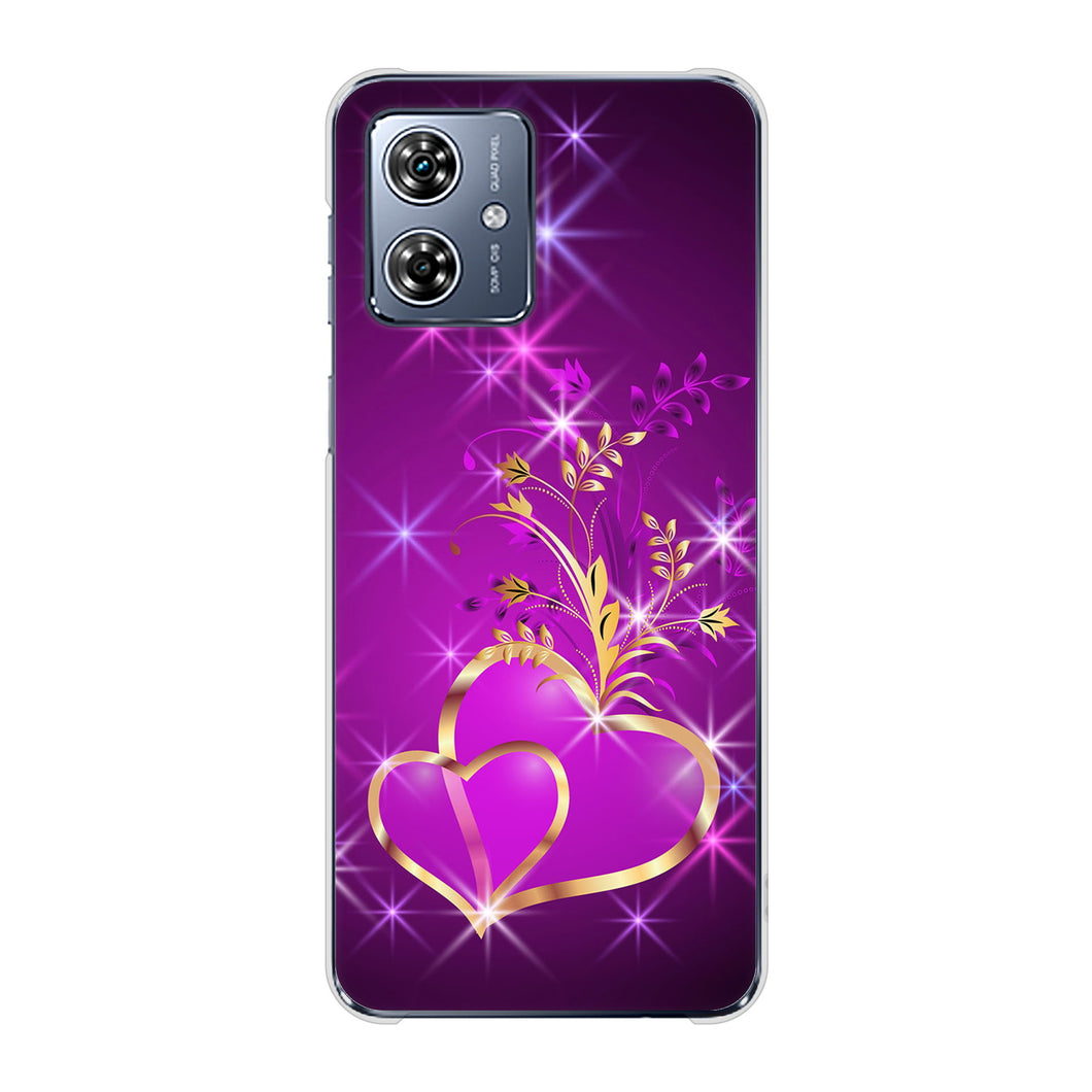 moto g64y 5G A401MO Y!mobile 高画質仕上げ 背面印刷 ハードケースきらめきハート