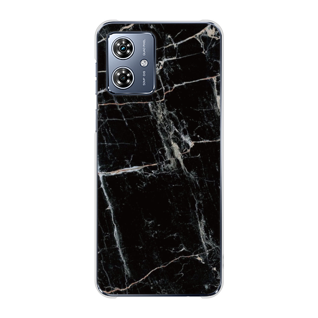 moto g64y 5G A401MO Y!mobile 高画質仕上げ 背面印刷 ハードケース大理石BK