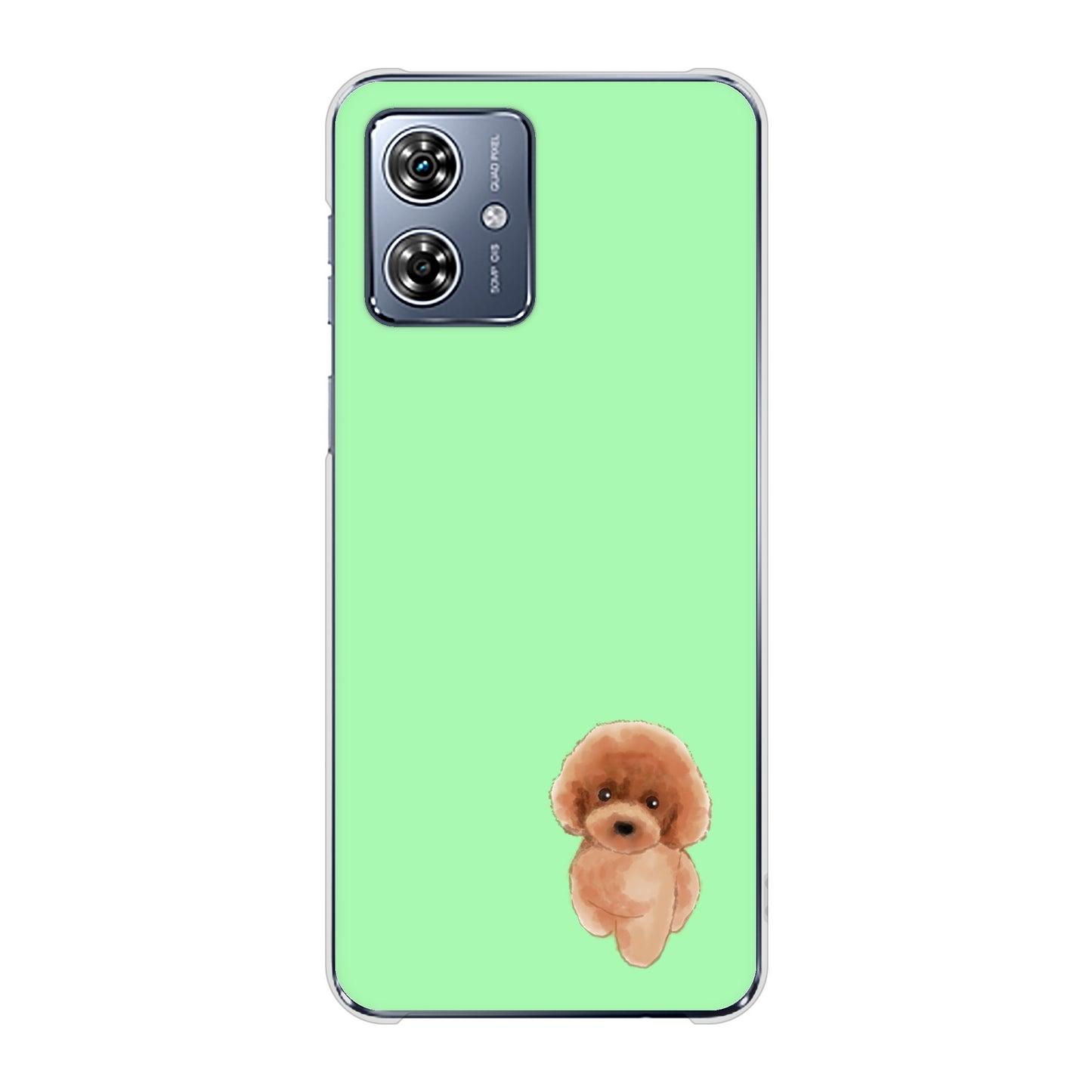 moto g64y 5G A401MO Y!mobile 高画質仕上げ 背面印刷 ハードケーストイプードルレッド