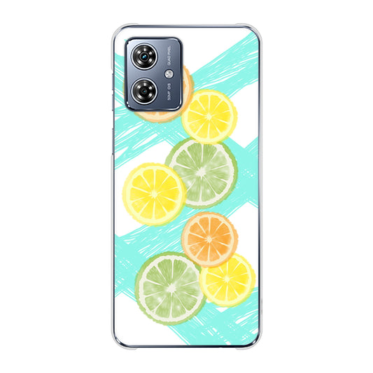 moto g64y 5G A401MO Y!mobile 高画質仕上げ 背面印刷 ハードケース 【YJ183 オレンジライム】