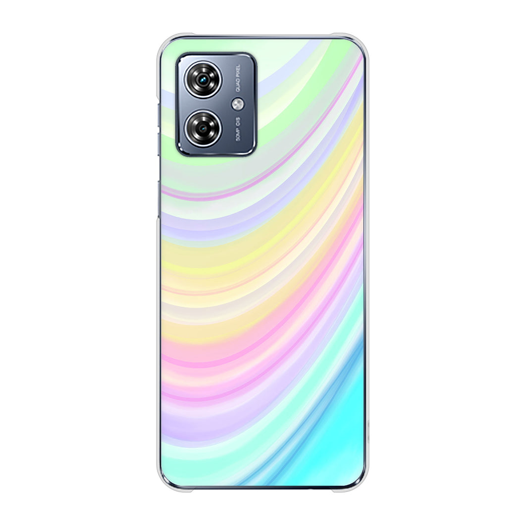 moto g64y 5G A401MO Y!mobile 高画質仕上げ 背面印刷 ハードケースレインボー