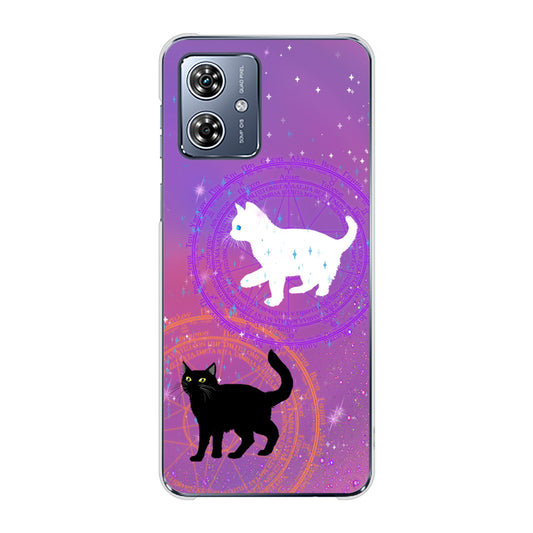 moto g64y 5G A401MO Y!mobile 高画質仕上げ 背面印刷 ハードケース魔法陣猫