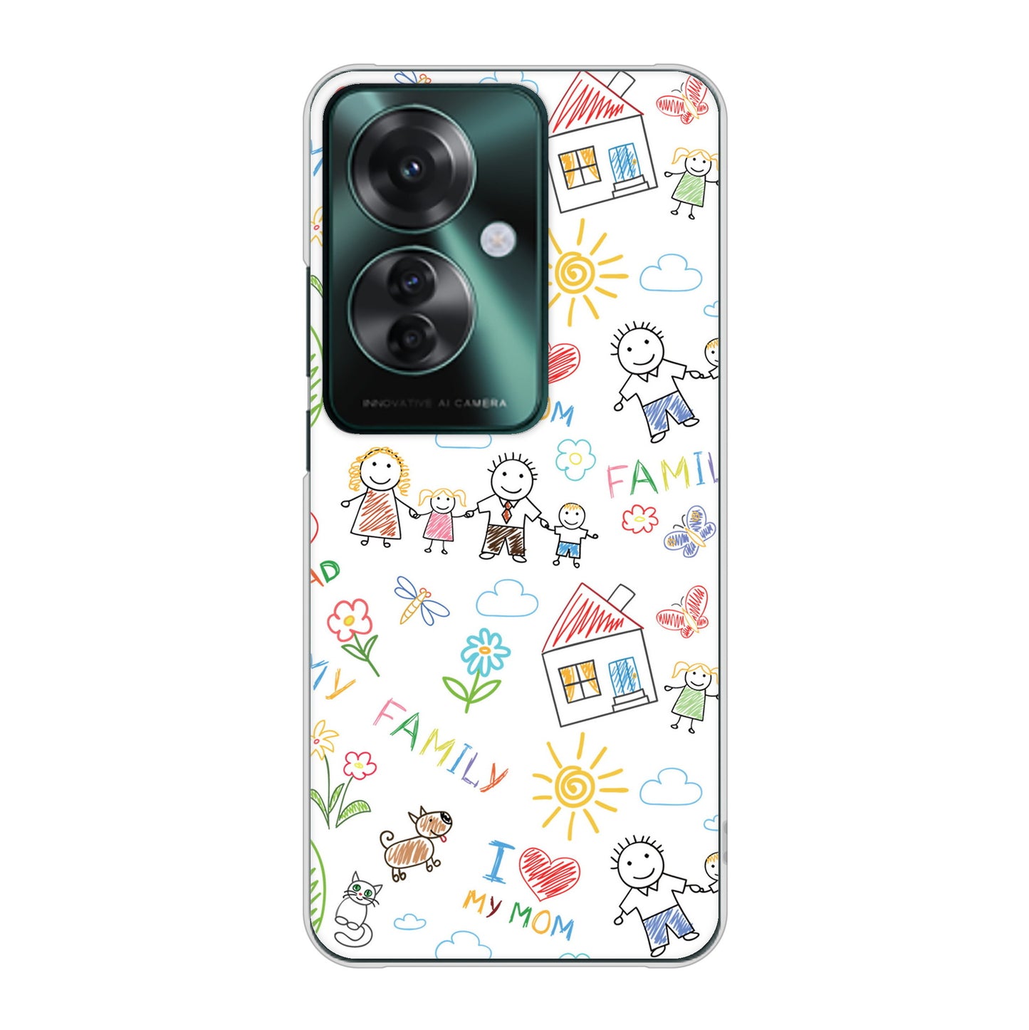 OPPO Reno11 A A401OP Y!mobile 高画質仕上げ 背面印刷 ハードケースカップル＆ファミリー
