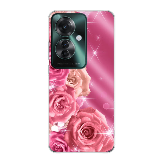 OPPO Reno11 A A401OP Y!mobile 高画質仕上げ 背面印刷 ハードケース 【1182 ピンクの薔薇に誘われて】